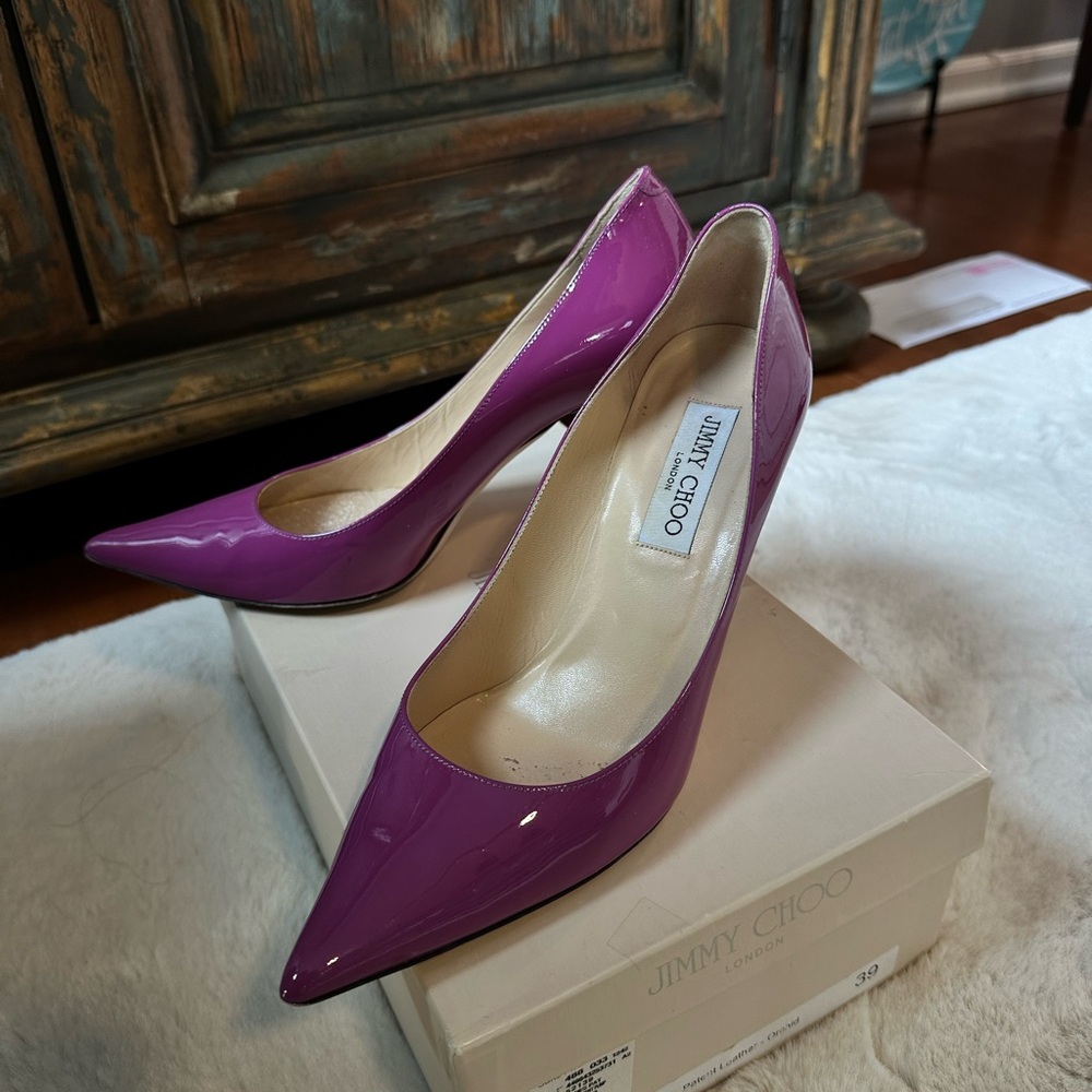 Jimmy Choo Purple Patent Pumps